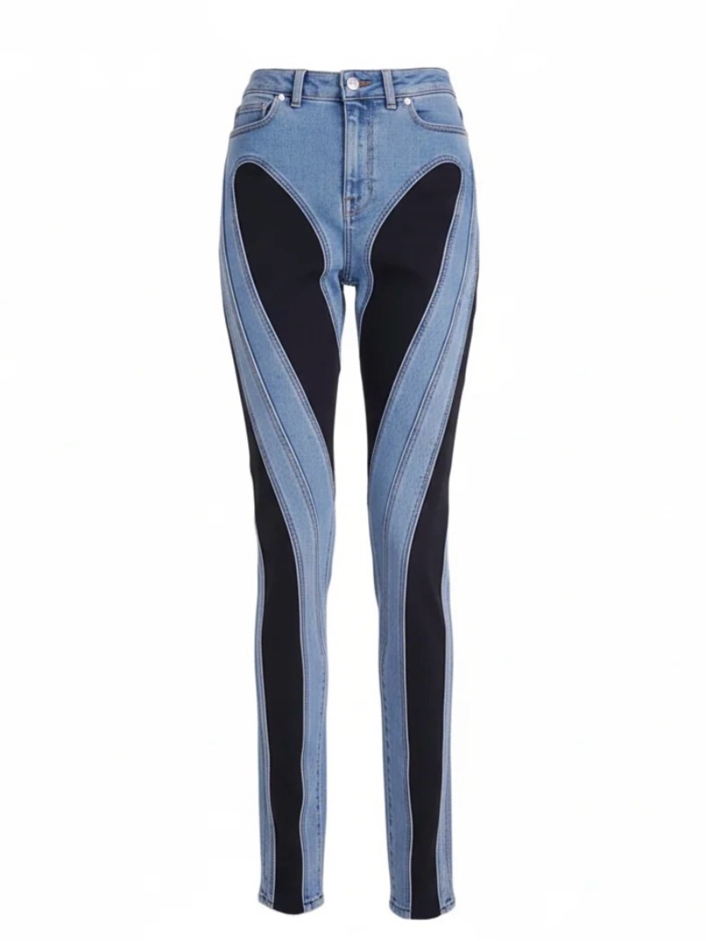 Authentic Iconic MUGLER Cutout Denim Spiral Jeans